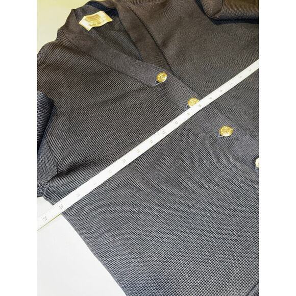 2/$35 Vintage Academia Old Money Custom 100% Wool Navy cardigan Womens Medium - Picture 9 of 9